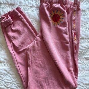 Wildfox Blush Pink Relaxed sweatpants.  Embroidered detail. NWOT